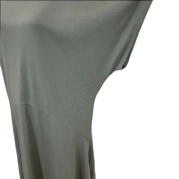 ZARA Womens Regular Oversized Army Green Shirt Dress Shark Bite Hem Size Small - Picture 15 of 16